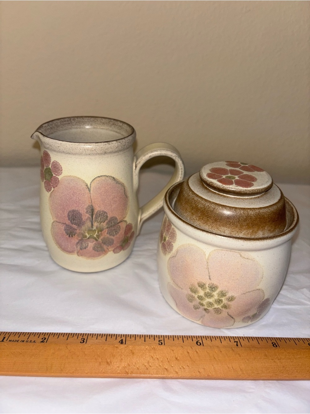 Denby vintage England, stoneware gypsy Creamer and sugar